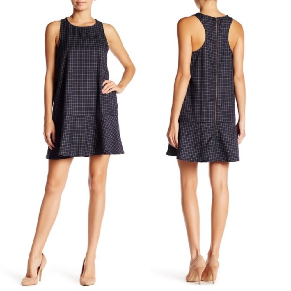 Mint! BLUSH NOIR Navy Grid A-Line Dress M - Picture 10 of 10